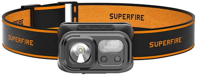 lanterna led pentru cap superfire hl23-a, 220lm, 120m, 1600mah, lumina rosie, incarcare usb-c, control miscare - imagine 8